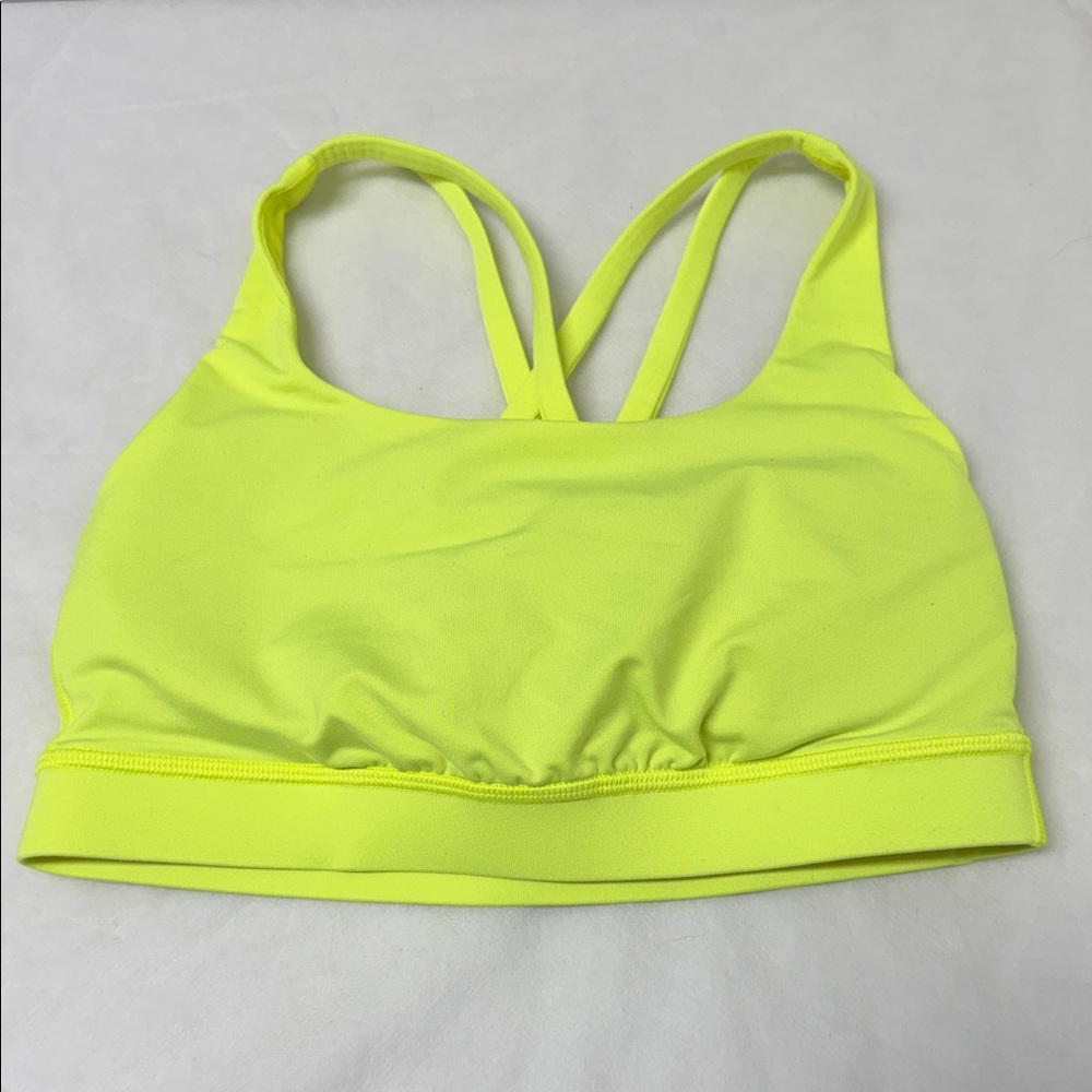 lululemon athletica Neon Yellow Crisscross Back Sports Bra - Picture 2 of 5